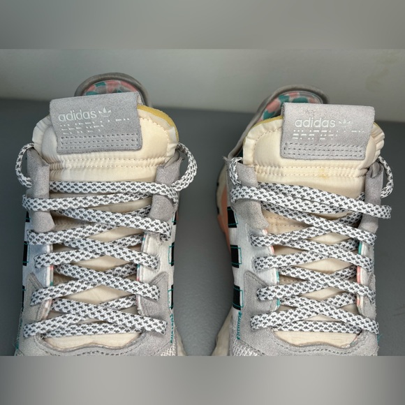 Adidas Men’s Nite Jogger White Hi-Res Aqua Size 12 - Picture 6 of 12